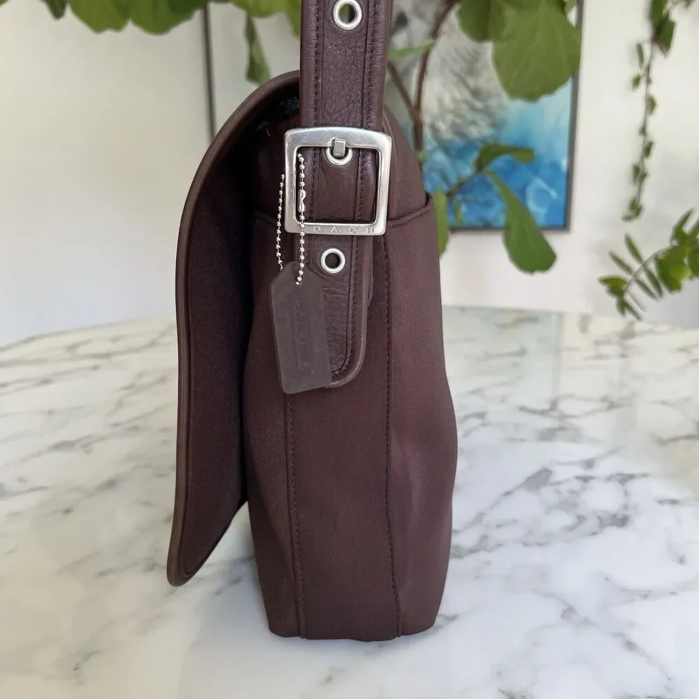 COACH Vintage Neo Mail Bag 6208 Neoprene Leather Mahogany Messenger Crossbody